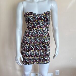TALULA (Aritzia) Strapless Bustier Mini Dress in floral print. Size: 4
